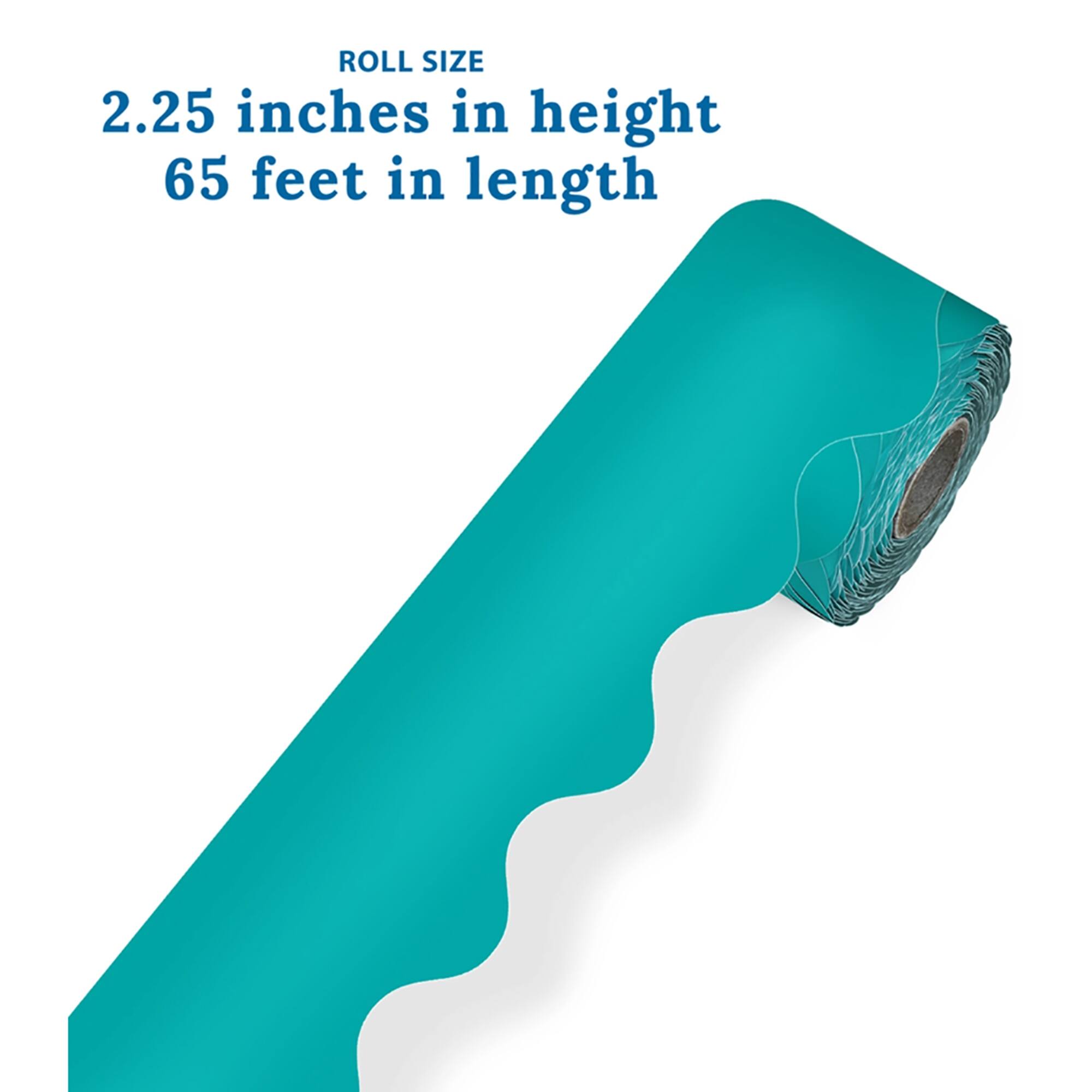 Carson Dellosa® Teal Rolled Scalloped Border, 195ft.